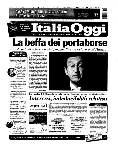 Italia oggi : quotidiano di economia finanza e politica